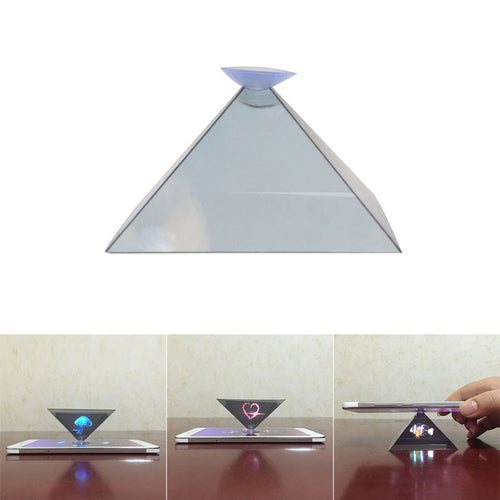 dropshipping 3D Hologram Pyramid Display Projector Video Stand Universal For Smart Mobile Phone JLRJ88