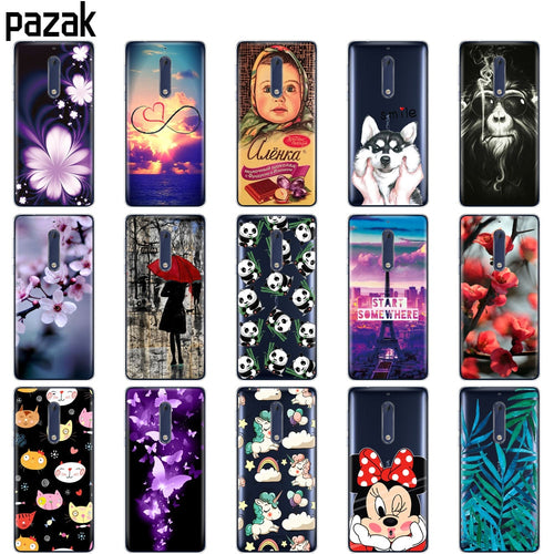 Silicon case for Nokia 1 2 2.1 3 3.1 5 5.1 plus 2018 case soft tpu back phone cover shockproof printing Coque bumper housing