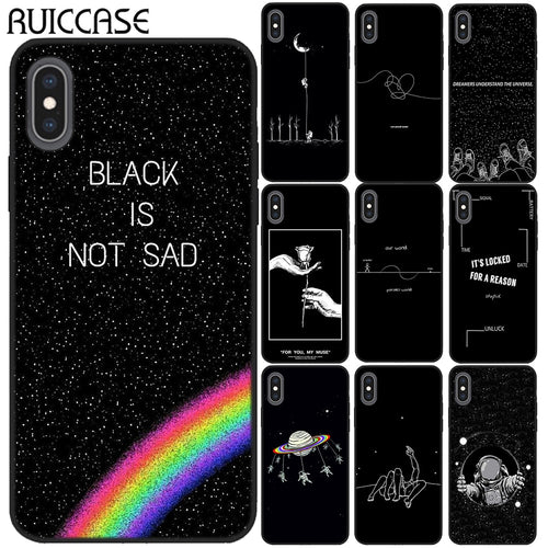 3D Relief Phone Case For iPhone 6 6s 7 8 Plus X 5 5s SE Cover Cute Cartoon Love Heart Soft TPU Black Capa For iPhone 8 XR XS Max