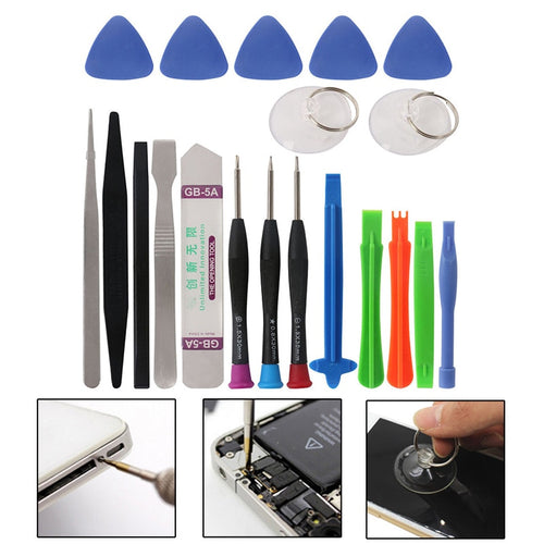 20Pcs Mobile Phone Repair Opening Tools Kit Scraper + Tweezers + Spudger for iPhone Samsung Cell Phone Tool